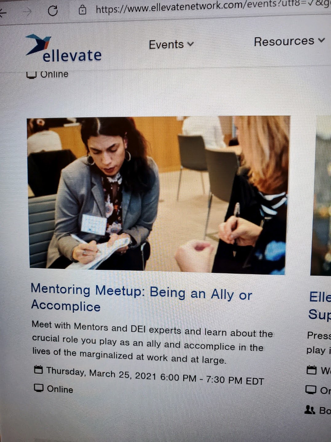 Ellevate Network — Mentoring Meetup: Being an Ally or Accomplice